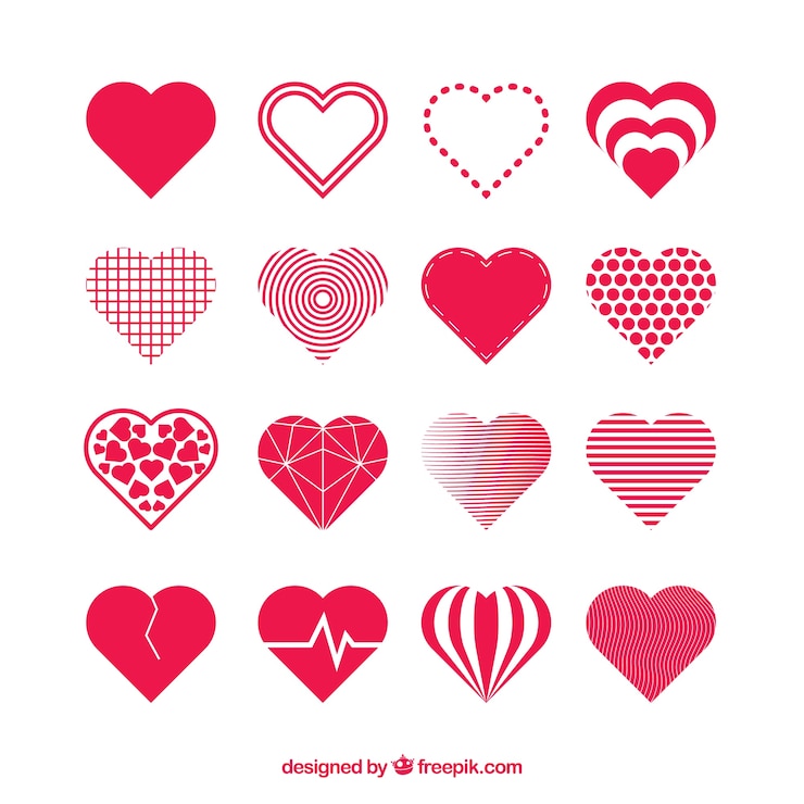 Vettore gratuito collezione cuore