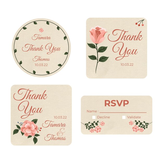 Collezione di articoli di cartoleria per il matrimonio