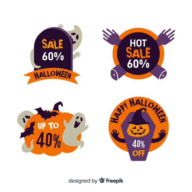 Collezione di badge di vendita di halloween