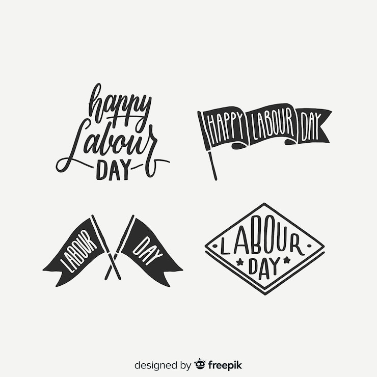 Vettore gratuito collezione di badge festa del lavoro