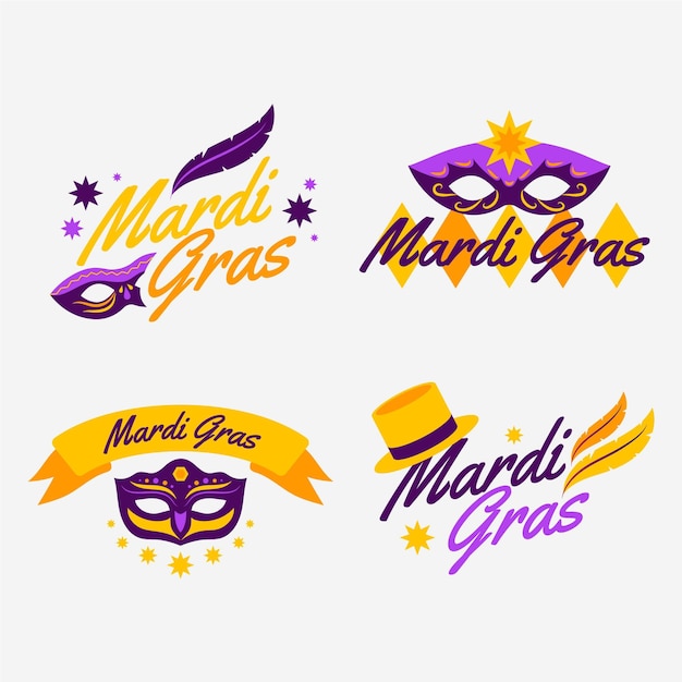 Collezione di badge Mardi Gras