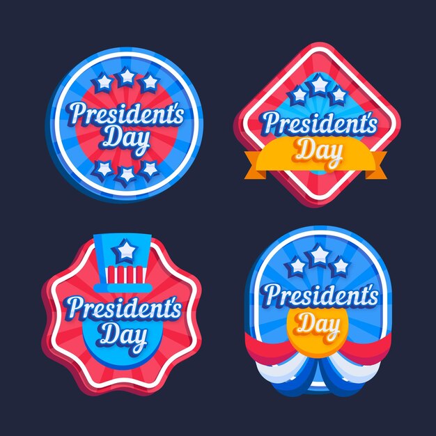 Collezione di badge per il giorno dei presidenti
