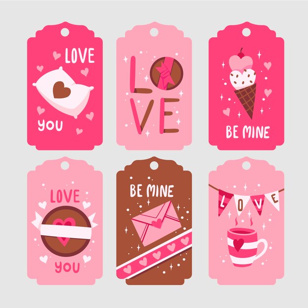Collezione di badge per San Valentino