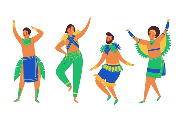 Collezione di ballerini di carnevale brasiliano