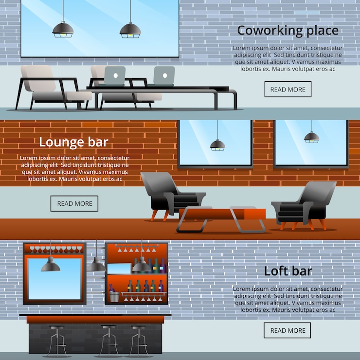 Vettore gratuito collezione di bandiere loft loft