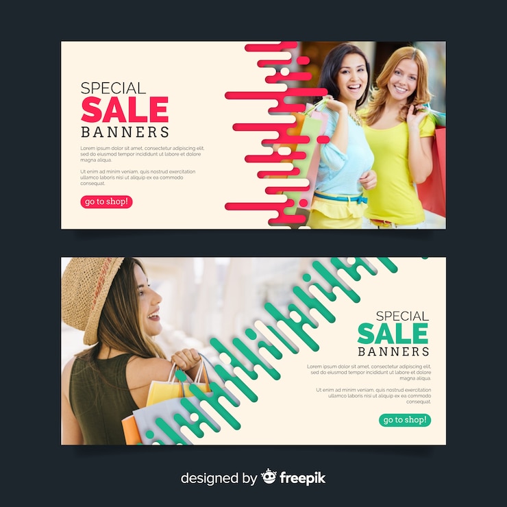 Vettore gratuito collezione di banner di vendita di moda