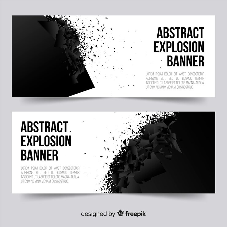 Vettore gratuito collezione di banner esplosione scura