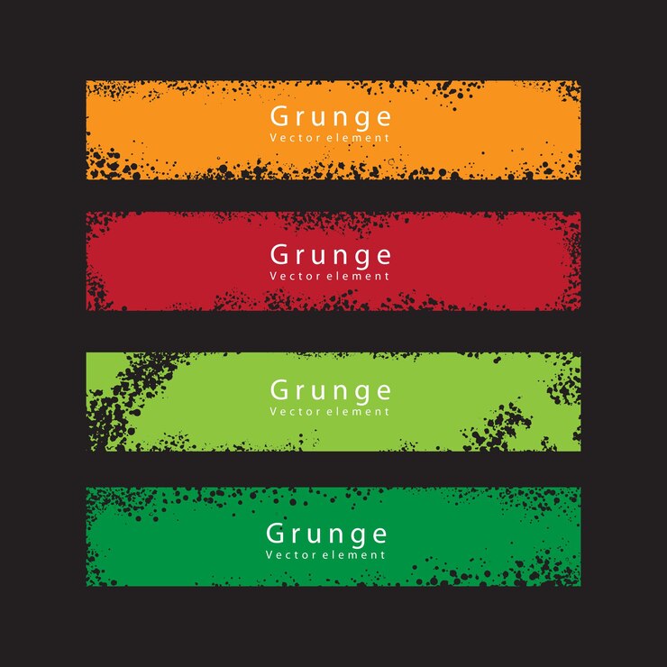 Vettore gratuito collezione di banner grunge a colori