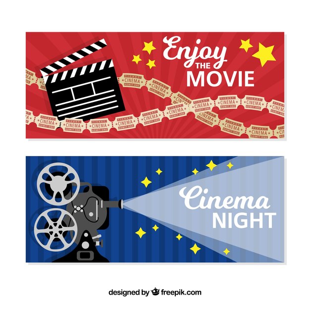 Collezione di banner notturni cinematografici