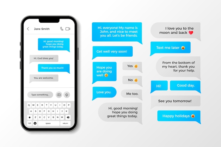 Vettore gratuito collezione di bolle di testo per telefono gradiente