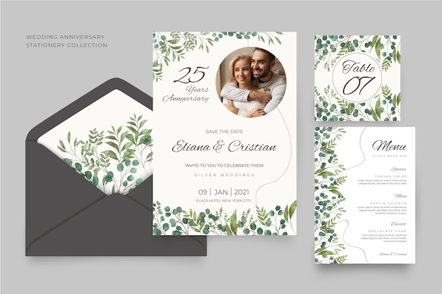Collezione di cancelleria per 25 anni anniversario