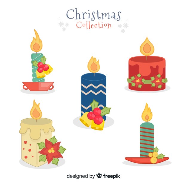 Collezione di candele natalizie