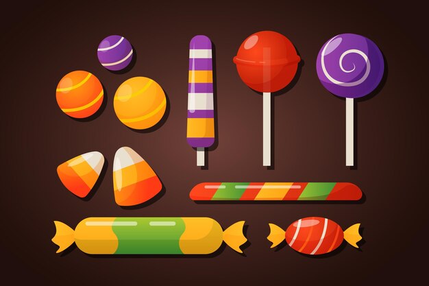 Collezione di caramelle di halloween sfumate