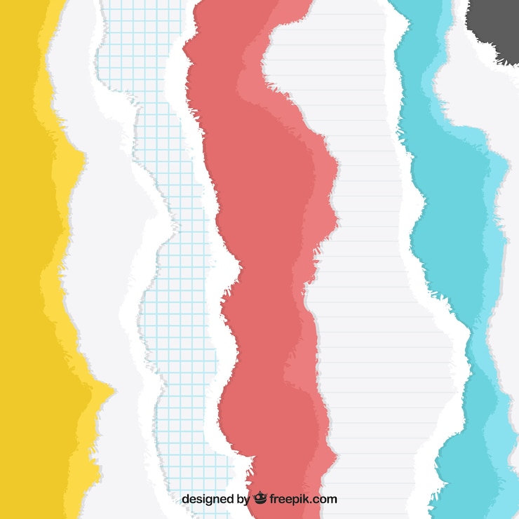 Vettore gratuito collezione di carte colorate strappate
