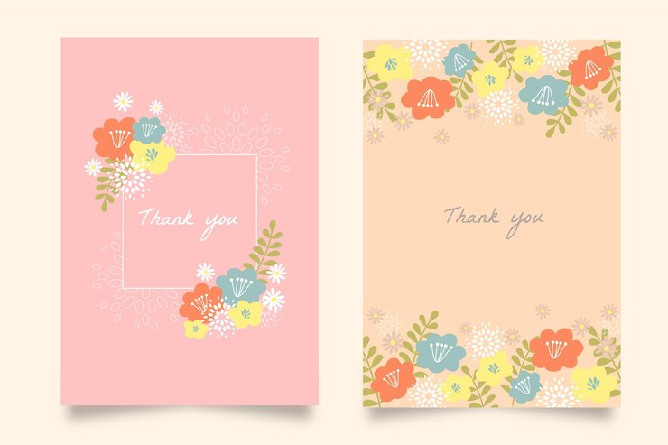 Vettore gratuito collezione di carte floreali piatte