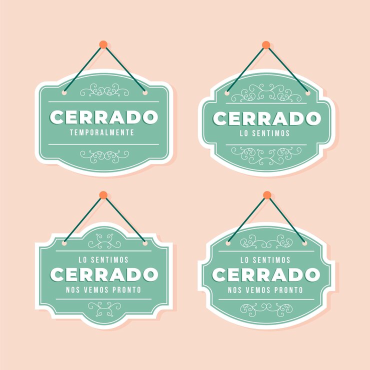 Vettore gratuito collezione di cartelli cerrado design piatto