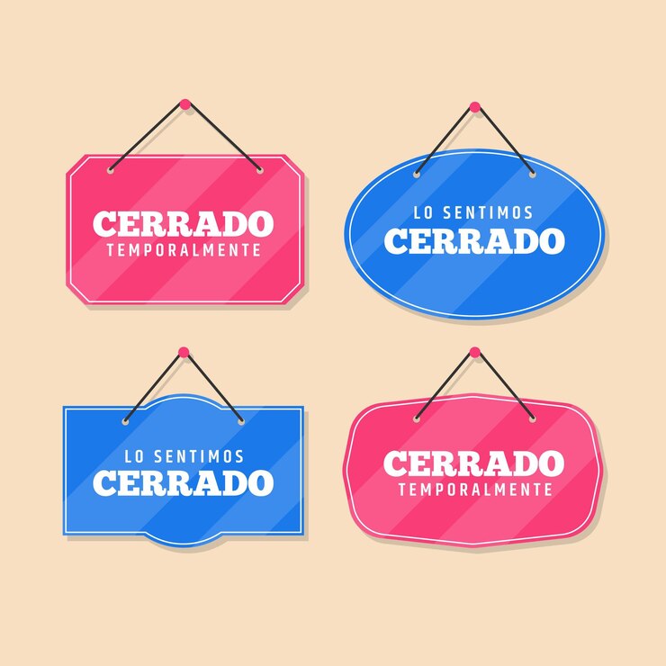 Vettore gratuito collezione di cartello piatto cerrado