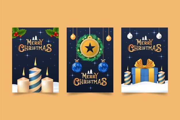 Collezione di cartoline di Natale realistiche