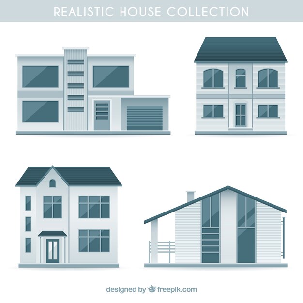 Collezione di case realistiche