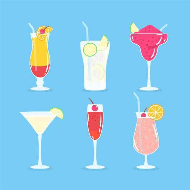Collezione di cocktail disegnati a mano