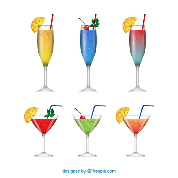 Collezione di cocktail realistici