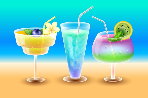 Collezione di cocktail realistici