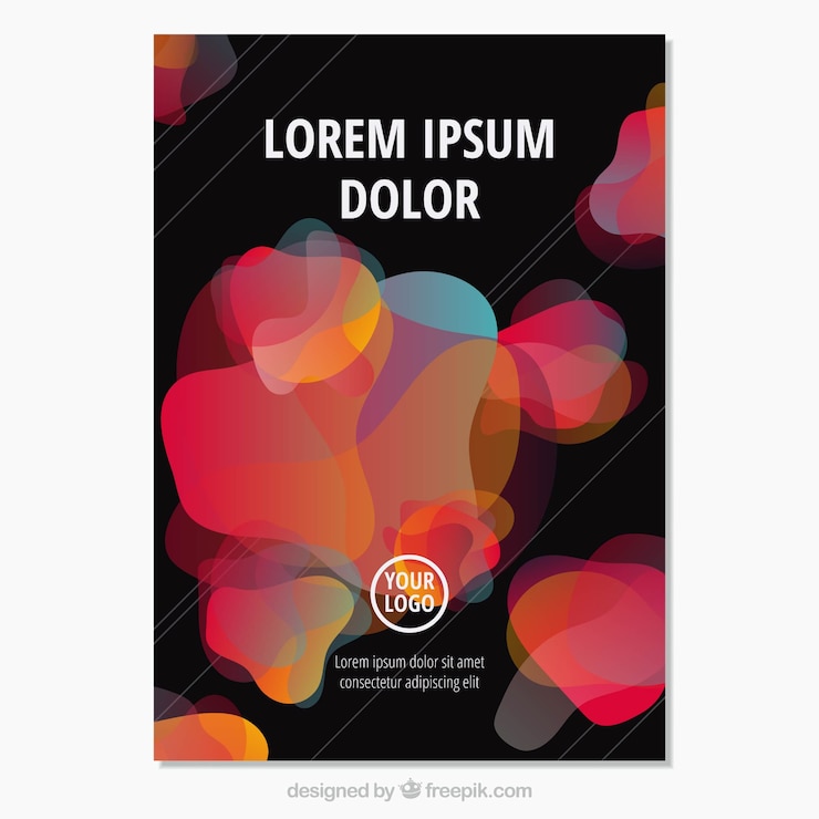 Vettore gratuito collezione di copertine colorate con forme a bolle