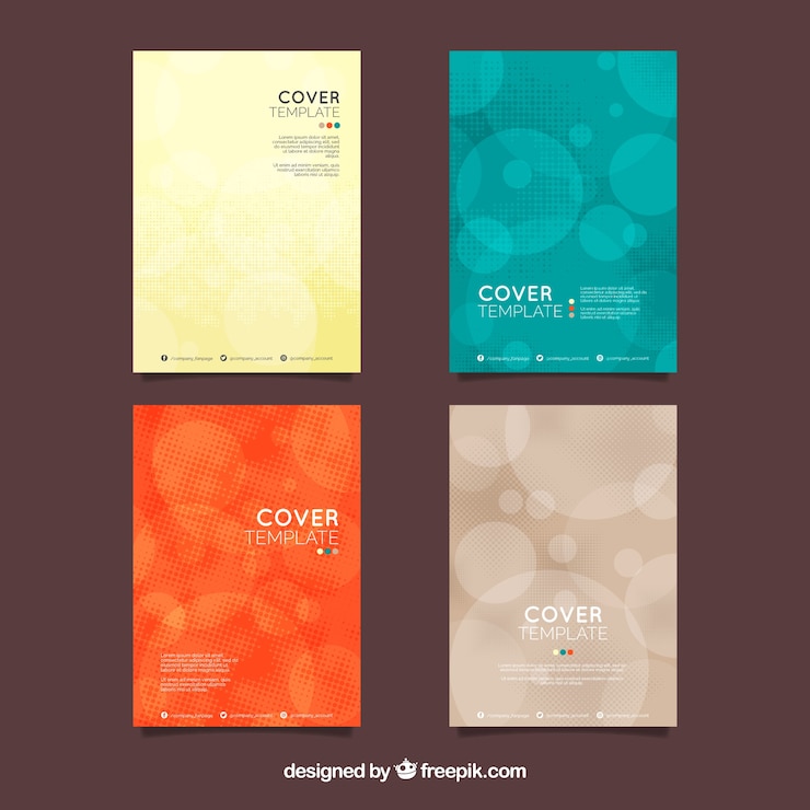 Vettore gratuito collezione di copertine con mezzitoni