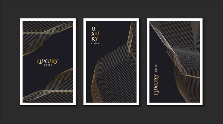 Vettore gratuito collezione di copertine di lusso dorate sfumate