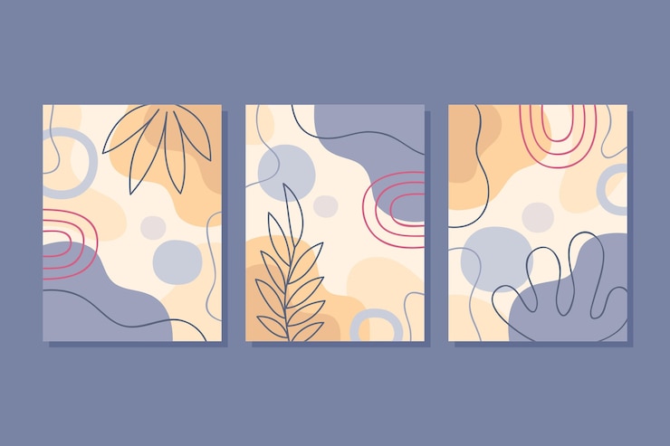 Vettore gratuito collezione di copertine disegnate a mano minimal disegnate a mano
