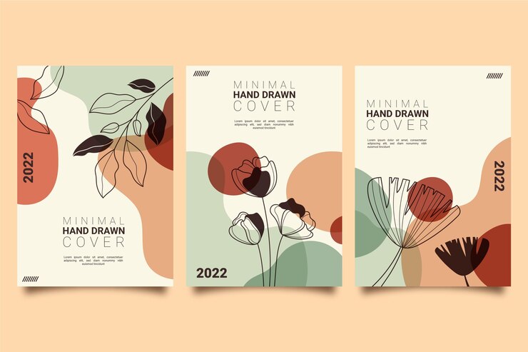 Vettore gratuito collezione di copertine disegnate a mano minimale disegnata a mano