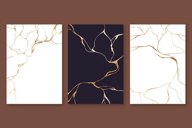 Collezione di copertine kintsugi realistiche