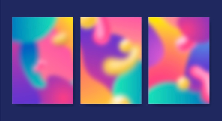 Vettore gratuito collezione di copertine sfocate astratte sfumate