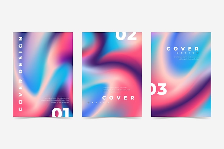 Vettore gratuito collezione di copertine sfocate astratte sfumate