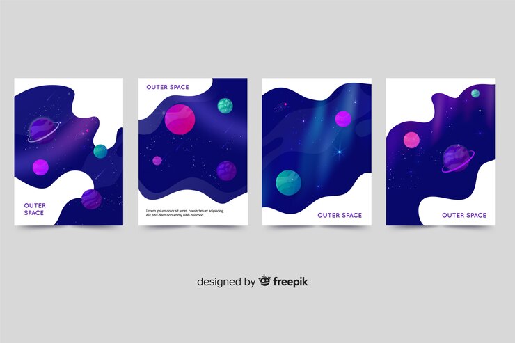 Vettore gratuito collezione di copertura dello spazio esterno