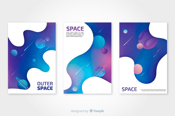 Vettore gratuito collezione di copertura dello spazio esterno