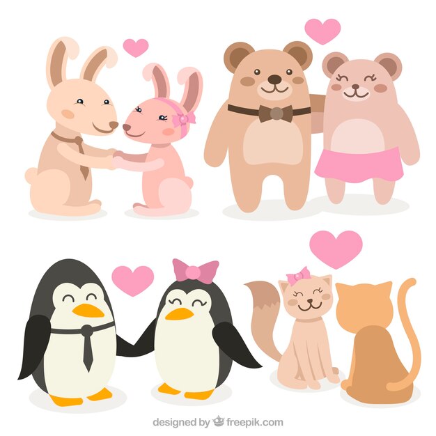 Collezione di coppie animali di San Valentino