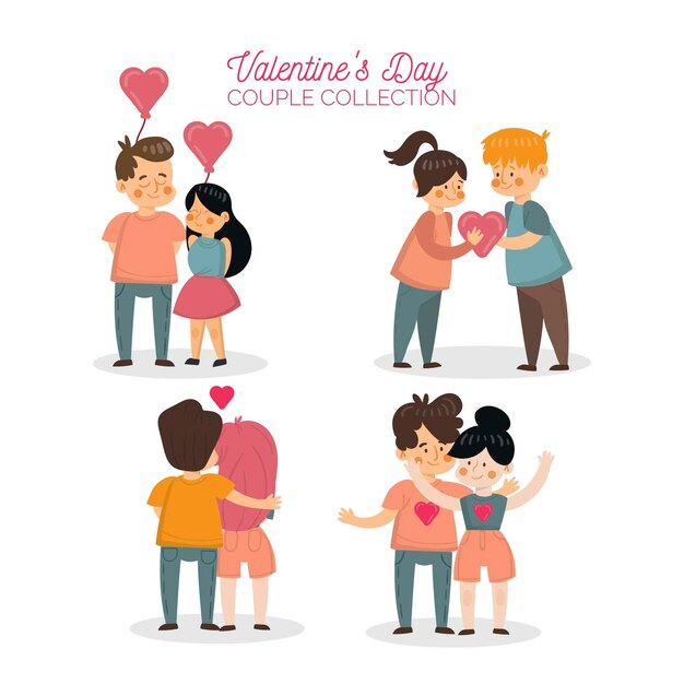 Collezione di coppie di San Valentino piatto