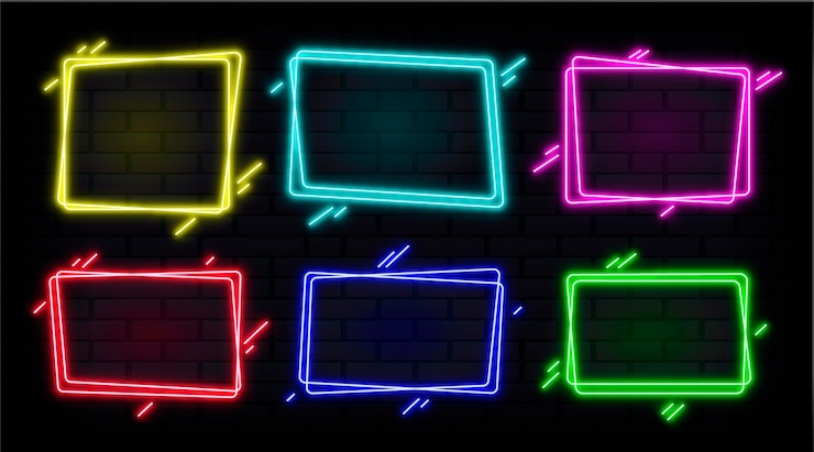 Vettore gratuito collezione di cornici al neon