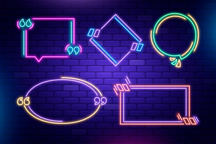 Vettore gratuito collezione di cornici al neon