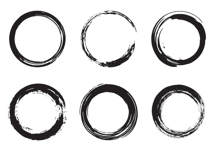 Vettore gratuito collezione di cornici grunge circolari