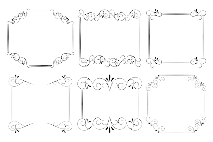Vettore gratuito collezione di cornici ornamentali disegnate a mano