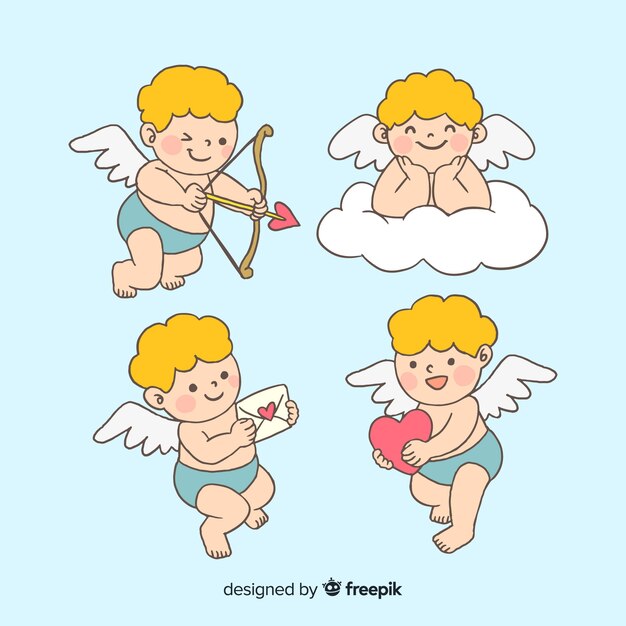 Collezione di cupido disegnata a mano di San Valentino