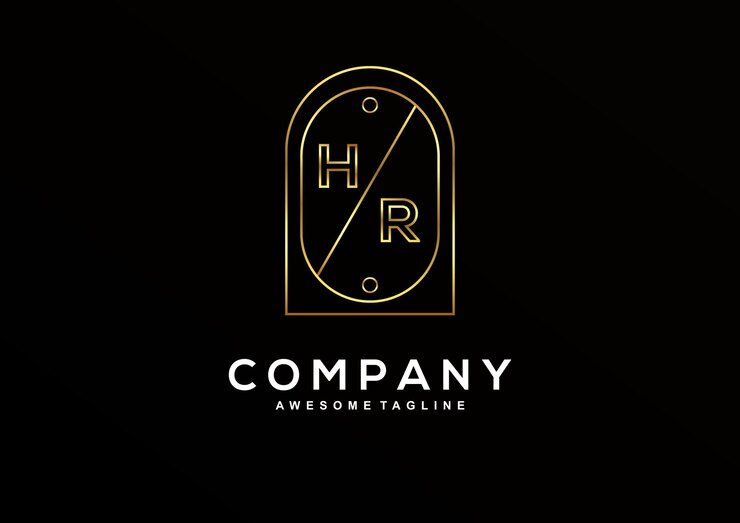 Vettore gratuito collezione di design del logo hr di lusso per l'identità aziendale di branding