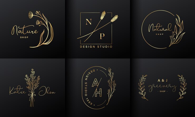 Vettore gratuito collezione di design di logo di lusso per il marchio, l'identità aziendale