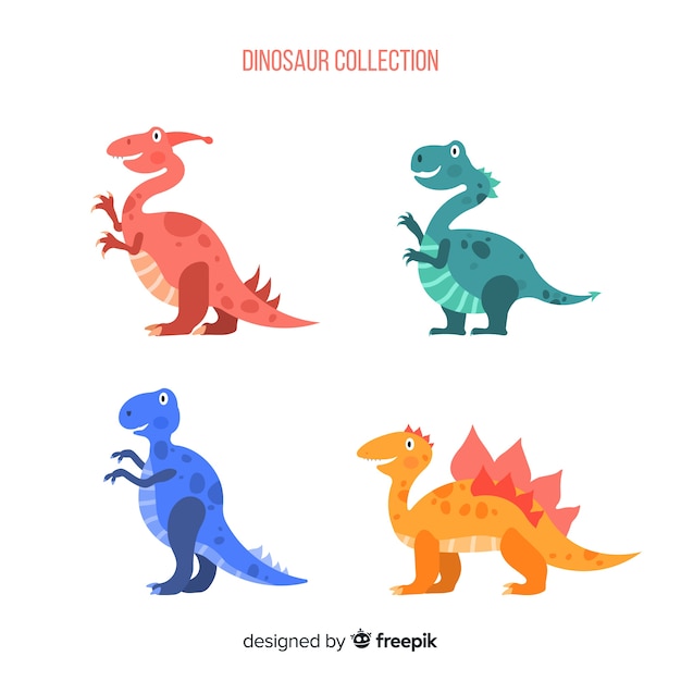 Collezione di dinosauri piatti