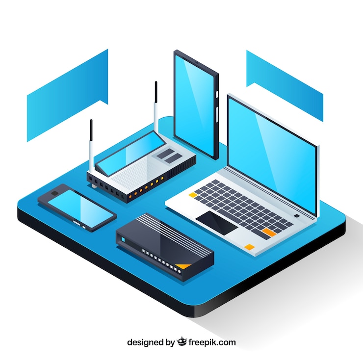 Vettore gratuito collezione di dispositivi elettronici