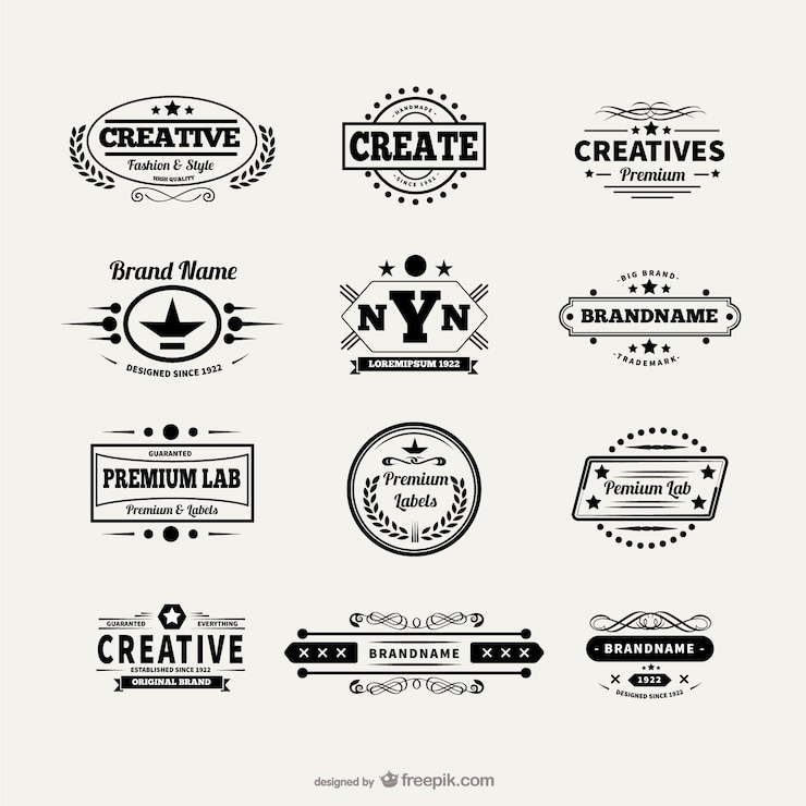 Vettore gratuito collezione di distintivi vintage