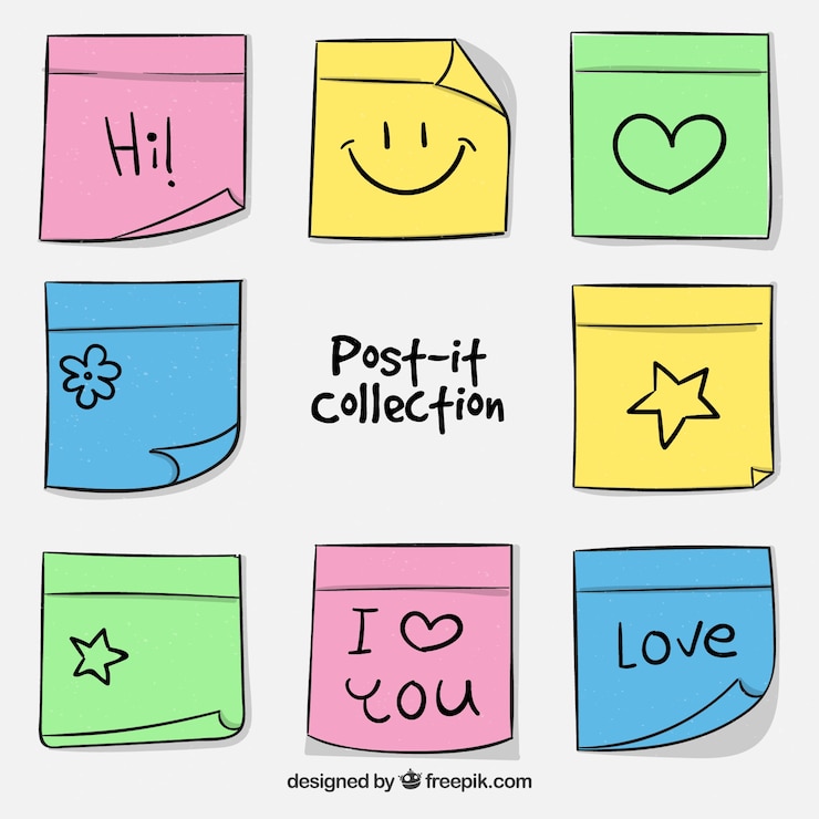 Vettore gratuito collezione di divertimento post-it