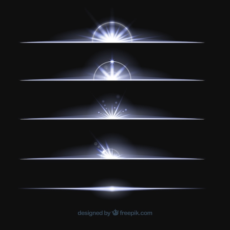 Vettore gratuito collezione di divisori con effetto luce